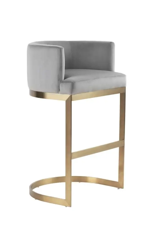 Lasco Sgabello da bar - Grigio tortora - Ottone spazzolato Spedizione Espresso