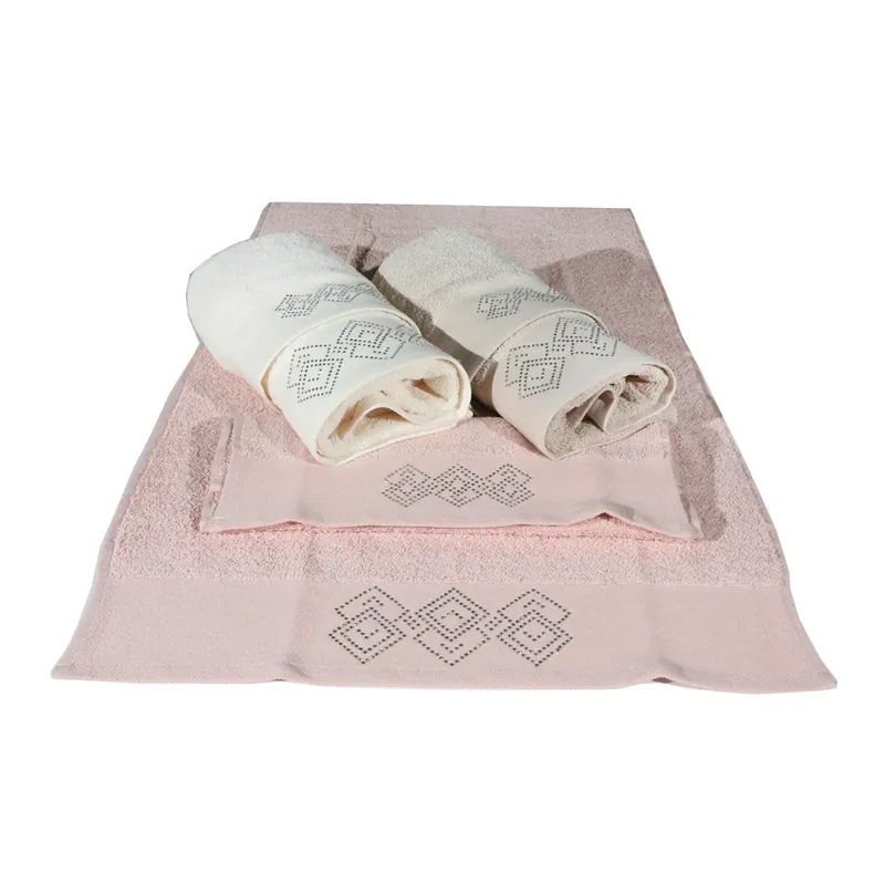 Set Asciugamani Spugna 3+3 - Cotone 100% Botticelli Home Diamonds Assortito A Nuova Collezione
