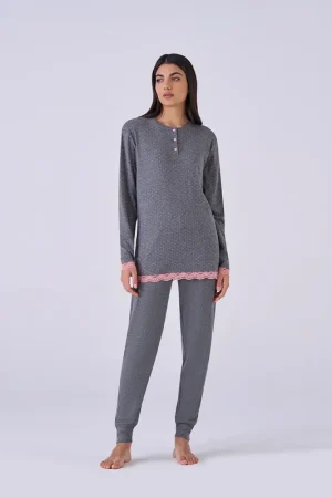 Soddisfatti O Rimborsati Pigiama Donna Calibrato Caldo Cotone Pigiamiamoci 2876LX